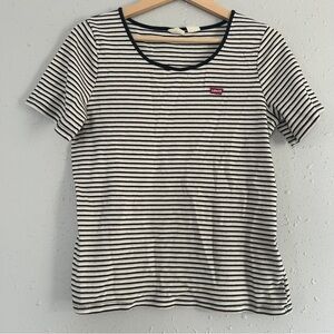 Levi’s The Perfect Tee Black Yellow Striped Short Sleeve T-Shirt Casual Comfy 1X